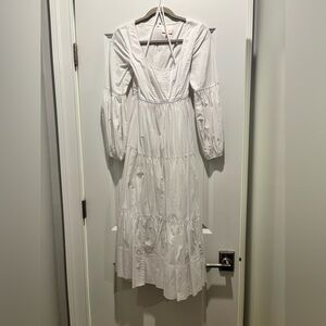 Cinq à Sept White Long Sleeve Dress